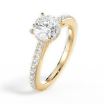 Joan Round Cut Lab Grown Diamond 18Kt Yellow Gold Engagement Ring - View 4