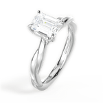 Bianca Emerald Cut Lab Grown Diamond 18Kt White Gold Engagement Ring - View 2