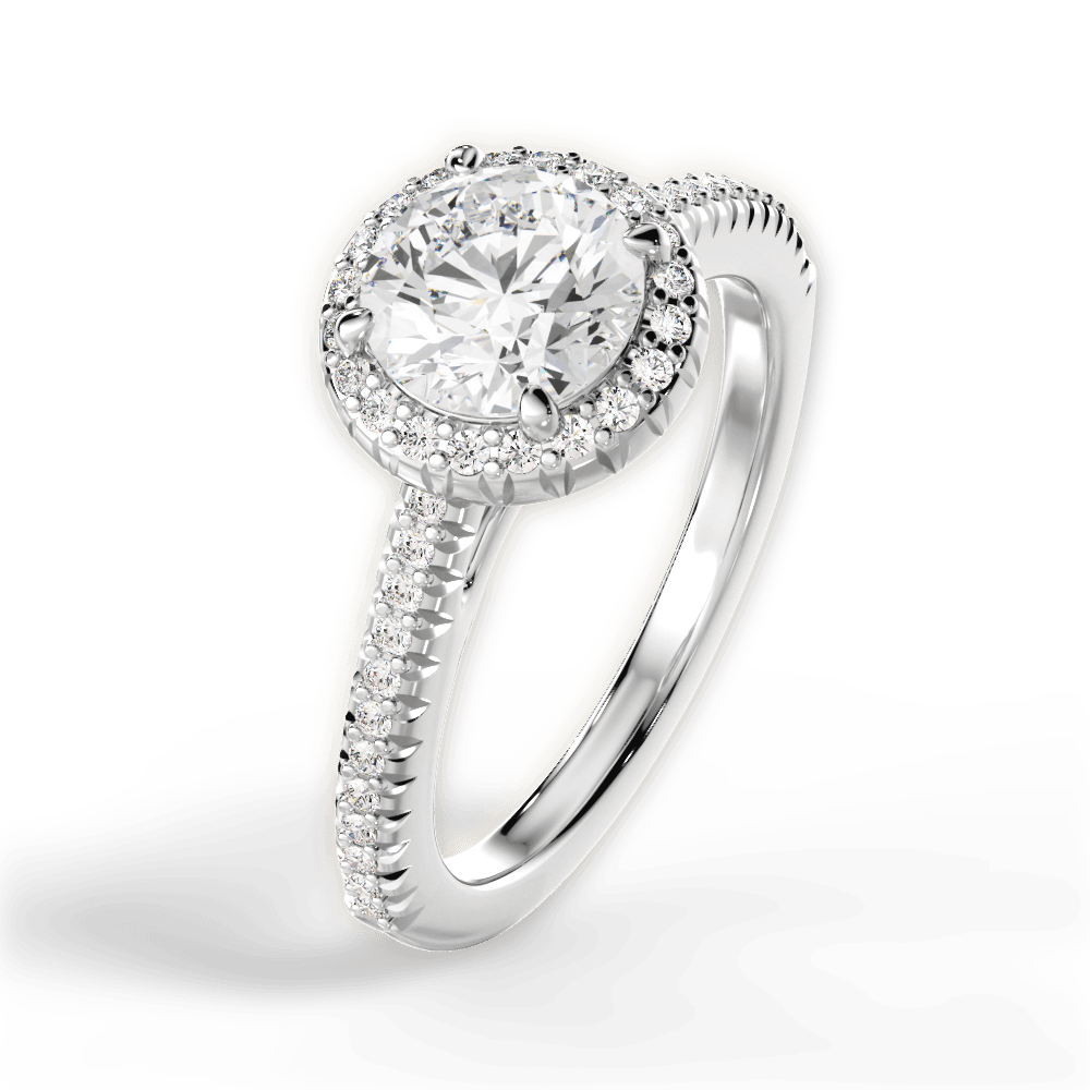 Jenny Round Cut Lab Grown Diamond 14Kt White Gold Engagement Ring - View 4