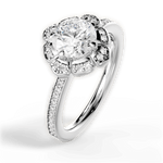 Hayley Round Cut Lab Grown Diamond Platinum Engagement Ring - View 2