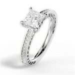 Donna Princess Cut Lab Grown Diamond Platinum Engagement Ring - View 3