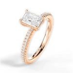 Helen Radiant Cut Lab Grown Diamond 18Kt Rose Gold Engagement Ring - View 4