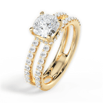 Christie Cushion Cut Lab Grown Diamond 18Kt Yellow Gold Engagement Ring - View 2