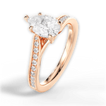 Elise Pear Cut Lab Grown Diamond 18Kt Rose Gold Engagement Ring - View 3