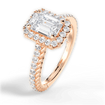 Kim Emerald Cut Lab Grown Diamond 18Kt Rose Gold Engagement Ring - View 4