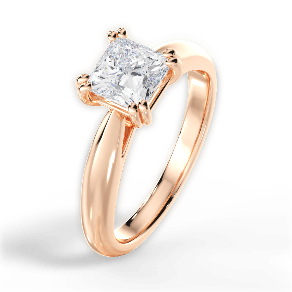 Gillian Princess Cut Lab Grown Diamond 18Kt Rose Gold Engagement Ring - View 4