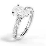 Frances Pear Cut Lab Grown Diamond 14Kt White Gold Engagement Ring - View 4