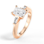 Emily Radiant Cut Lab Grown Diamond 18Kt Rose Gold Engagement Ring - View 4