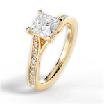 Elise Princess Cut Lab Grown Diamond 18Kt Yellow Gold Engagement Ring - View 3