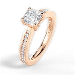 Katelyn Asscher Cut Lab Grown Diamond 18Kt Rose Gold Engagement Ring - View 3