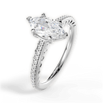 Caroline Marquise Cut Lab Grown Diamond Platinum Engagement Ring - View 4