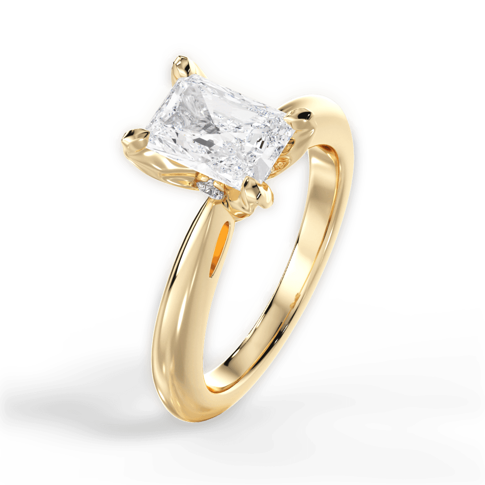 Elaine Radiant Cut Lab Grown Diamond 18Kt Yellow Gold Engagement Ring - View 4