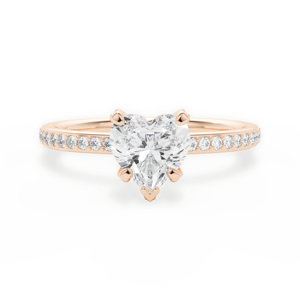 Janice Heart Cut Lab Grown Diamond 18Kt Rose Gold Engagement Ring
