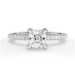 Madeline Asscher Cut Lab Grown Diamond 14Kt White Gold Engagement Ring