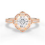 Hayley Asscher Cut Lab Grown Diamond 18Kt Rose Gold Engagement Ring