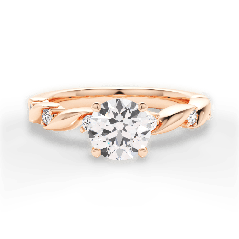 Emma Round Cut Lab Grown Diamond 18Kt Rose Gold Engagement Ring