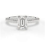 Helen Emerald Cut Lab Grown Diamond Platinum Engagement Ring