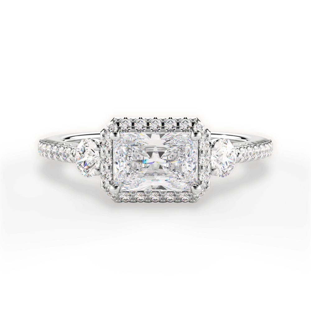 Kara Radiant Cut Lab Grown Diamond 18Kt White Gold Engagement Ring