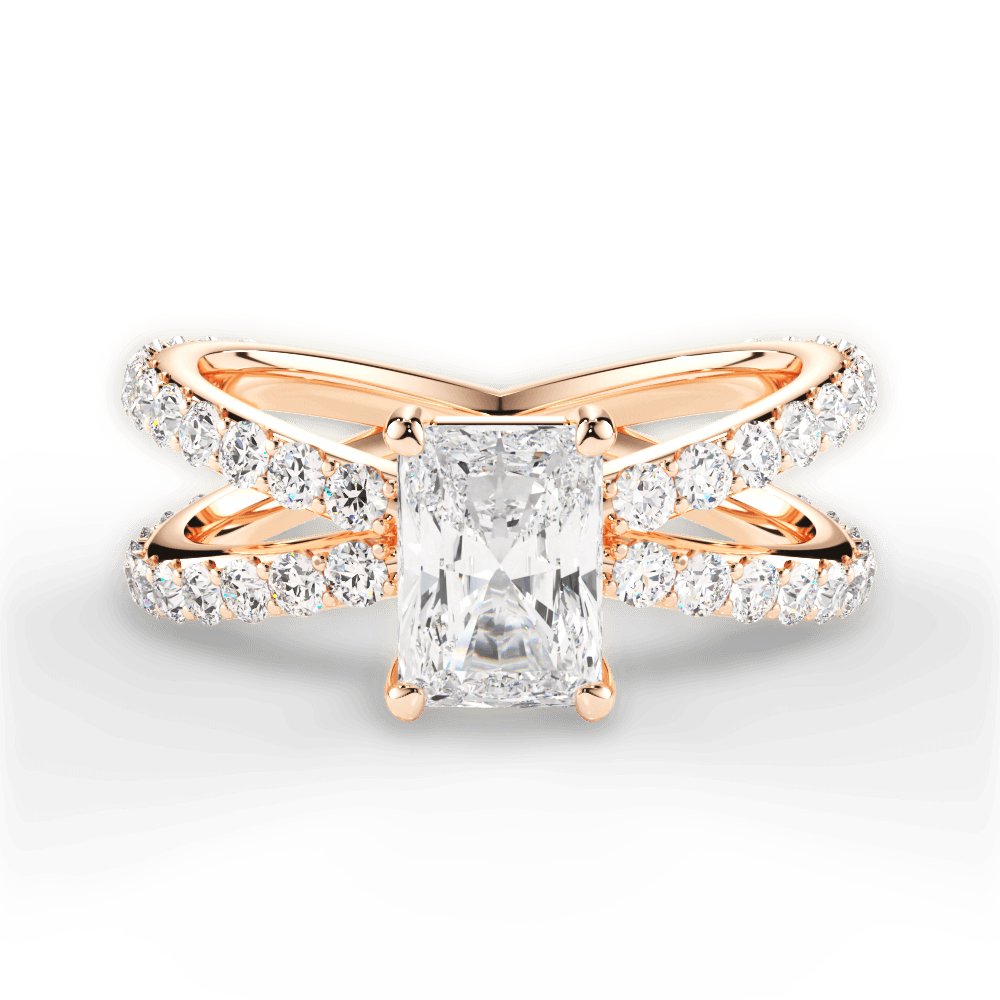 Lauren Radiant Cut Lab Grown Diamond 18Kt Rose Gold Engagement Ring