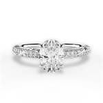 Gloria Oval Cut Lab Grown Diamond 14Kt White Gold Engagement Ring