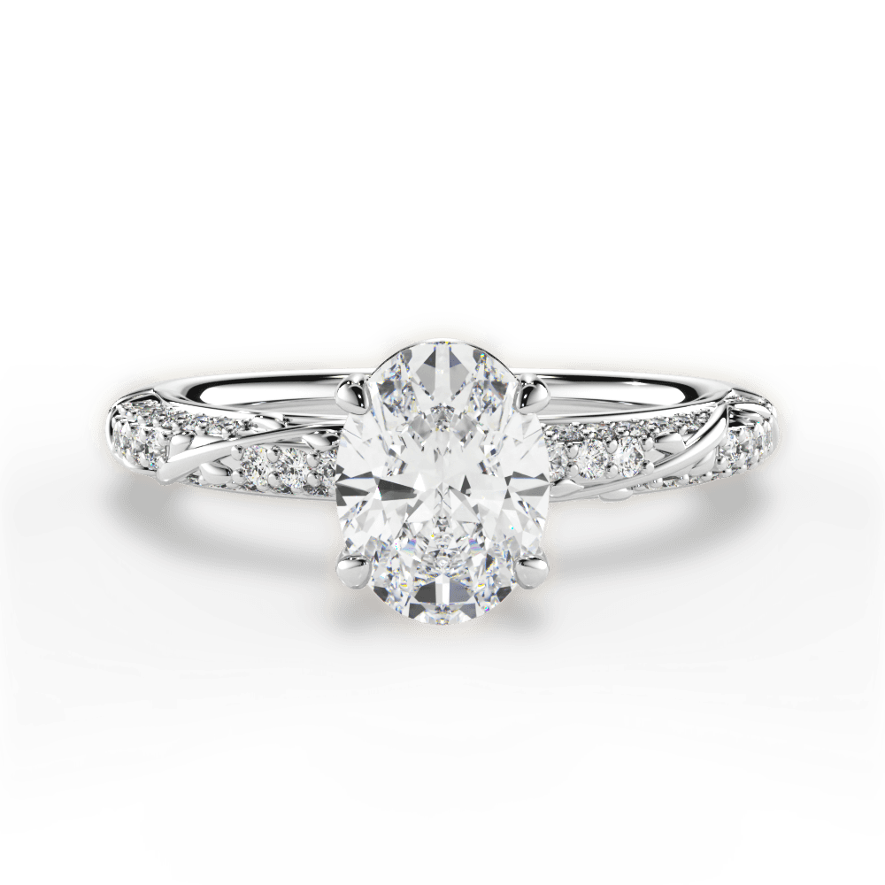 Gloria Oval Cut Lab Grown Diamond Platinum Engagement Ring