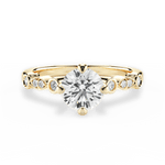 Catherine Round Cut Lab Grown Diamond 18Kt Yellow Gold Engagement Ring