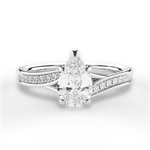 Elise Pear Cut Lab Grown Diamond Platinum Engagement Ring