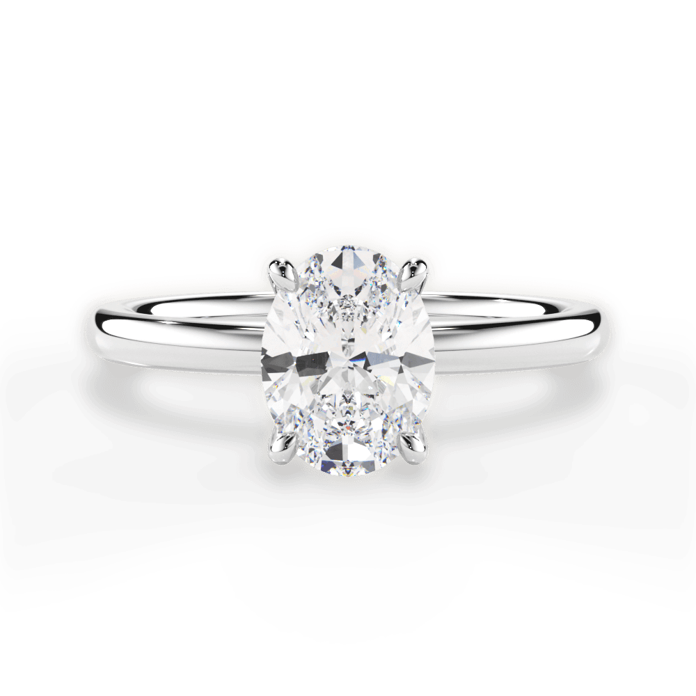 Angela Oval Cut Lab Grown Diamond Platinum Engagement Ring