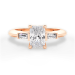 Emily Radiant Cut Lab Grown Diamond 18Kt Rose Gold Engagement Ring