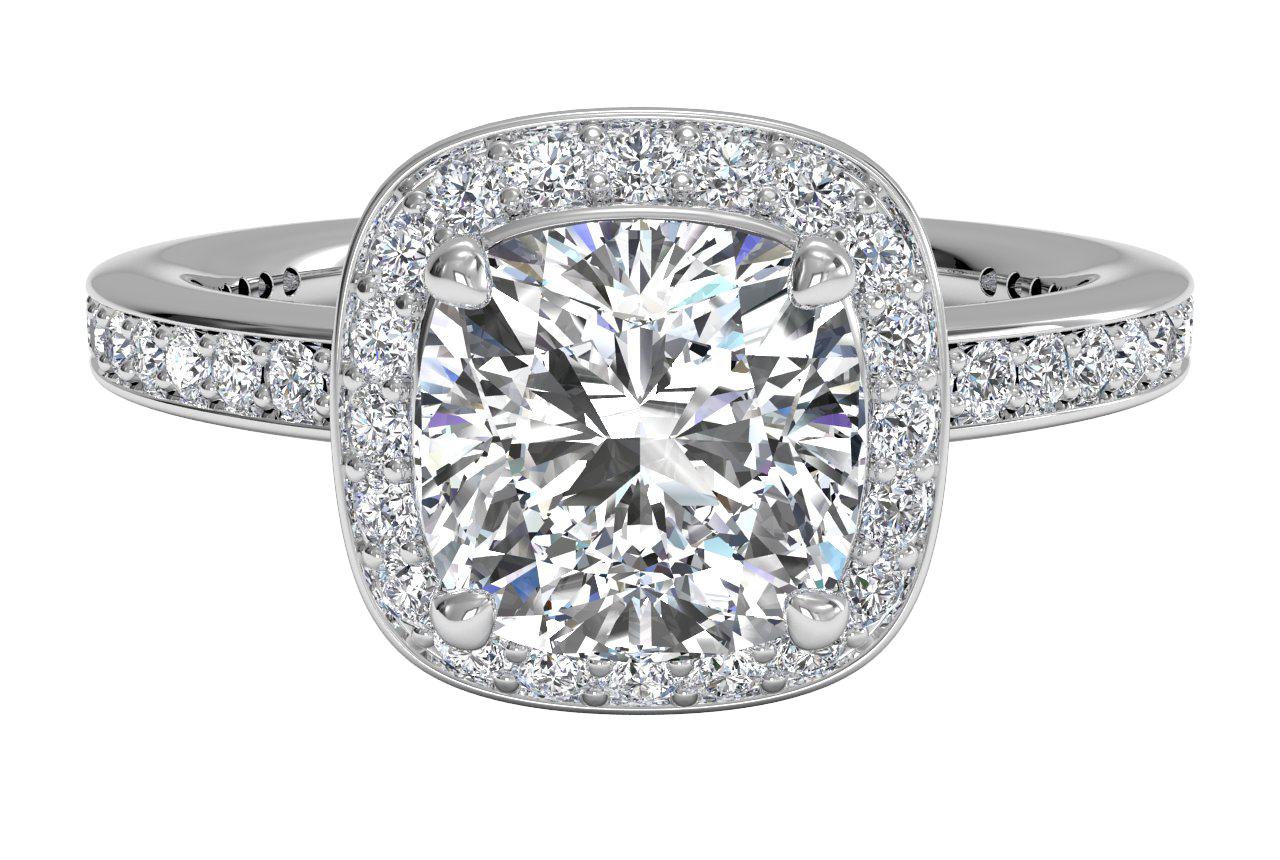 Karen Cushion Cut Lab Grown Diamond 14Kt White Gold Engagement Ring