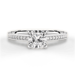Donna Cushion Cut Lab Grown Diamond Platinum Engagement Ring