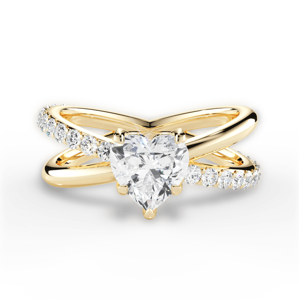 Jennifer Heart Cut Lab Grown Diamond 18Kt Yellow Gold Engagement Ring