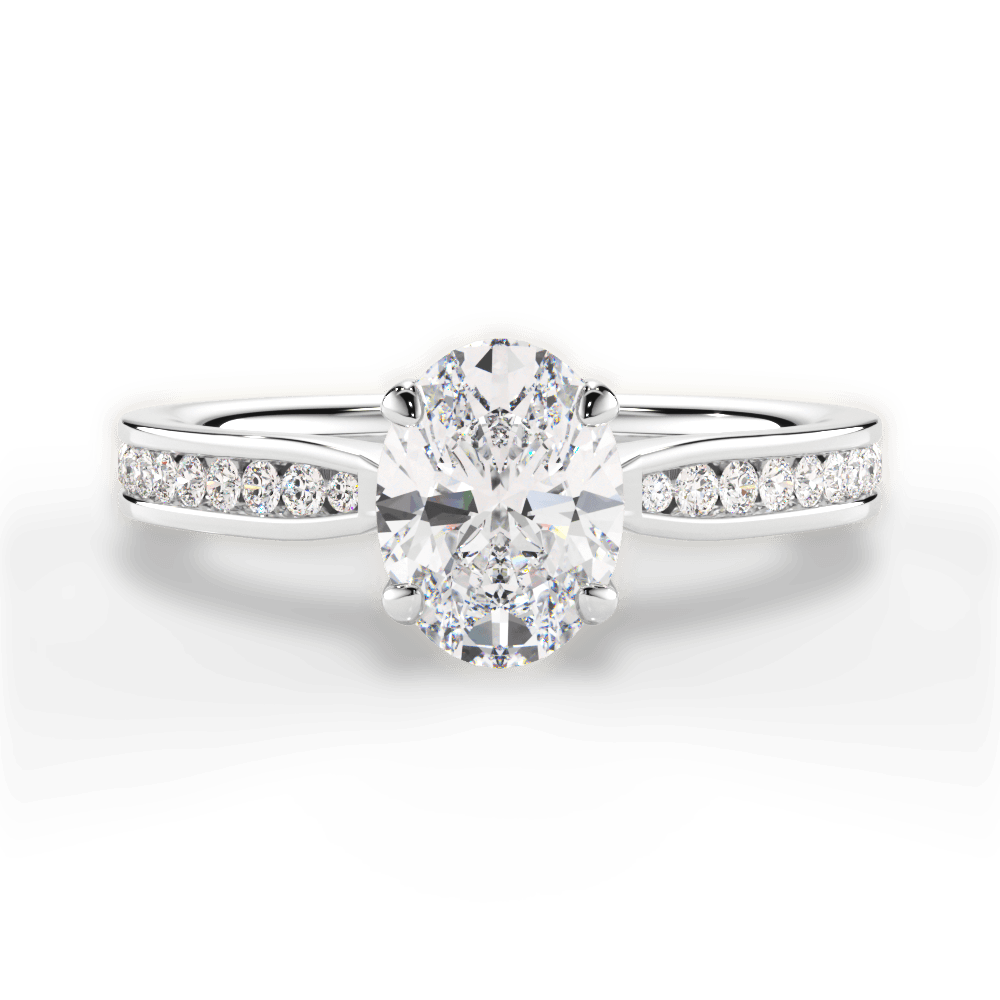 Katelyn Oval Cut Lab Grown Diamond Platinum Engagement Ring