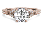 Geraldine Round Cut Lab Grown Diamond 18Kt Rose Gold Engagement Ring