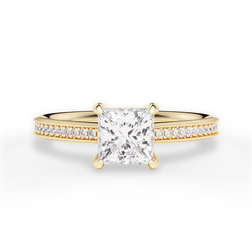 Janet Princess Cut Lab Grown Diamond 18Kt Yellow Gold Engagement Ring