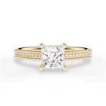 Janet Princess Cut Lab Grown Diamond 18Kt Yellow Gold Engagement Ring