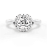 Geneva Asscher Cut Lab Grown Diamond 18Kt White Gold Engagement Ring