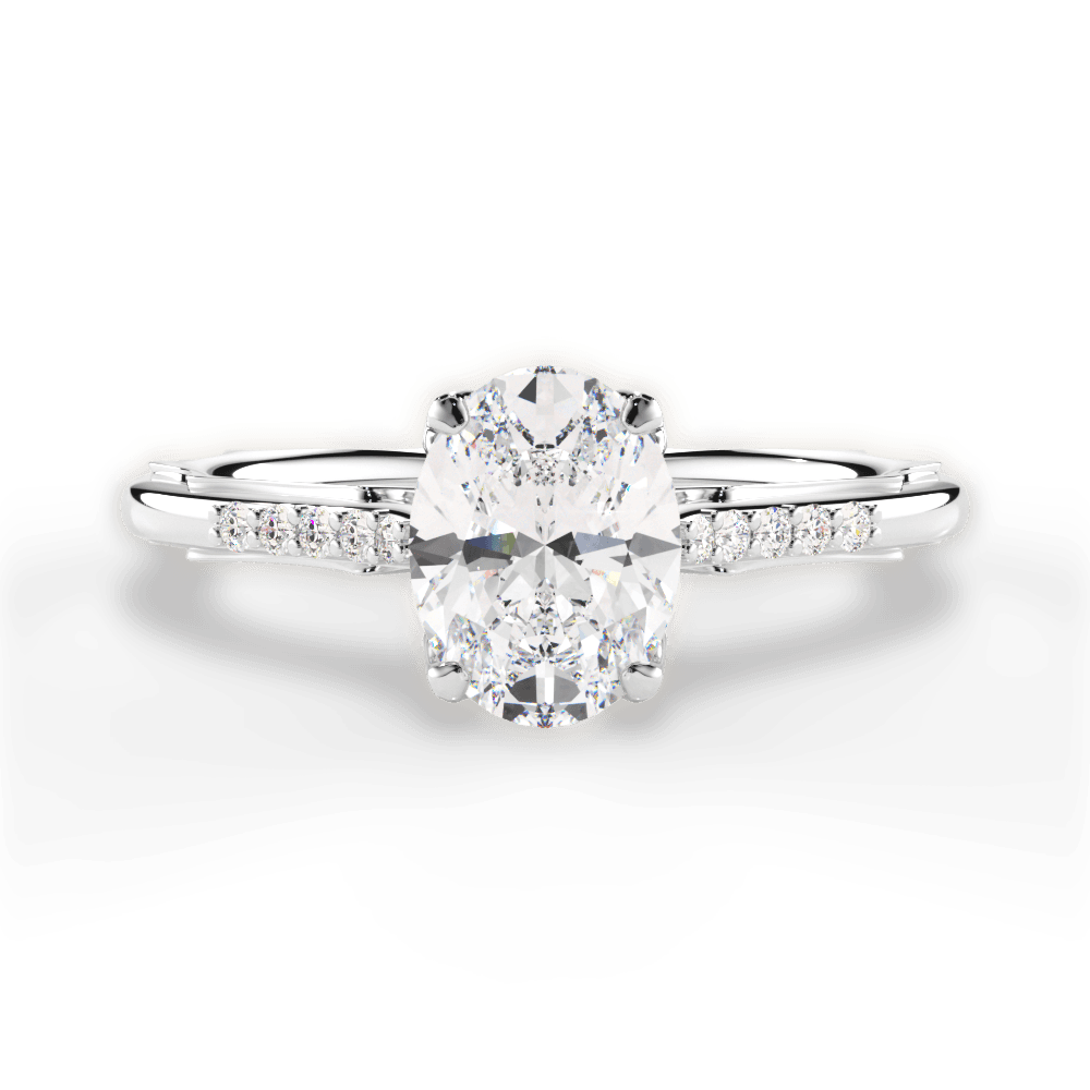 Christina Oval Cut Lab Grown Diamond 14Kt White Gold Engagement Ring