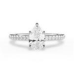 Joan Pear Cut Lab Grown Diamond 18Kt White Gold Engagement Ring