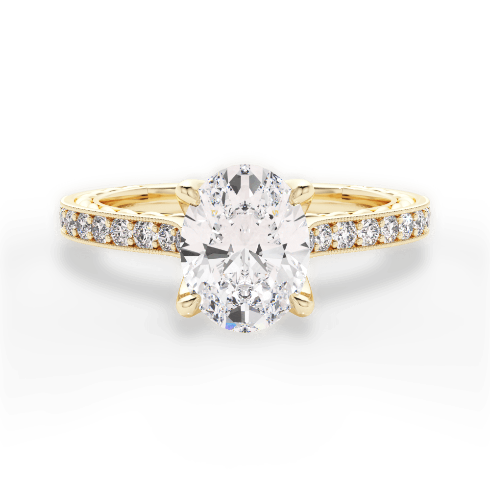 Gilda Oval Cut Lab Grown Diamond 18Kt Yellow Gold Engagement Ring