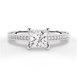 Donna Princess Cut Lab Grown Diamond Platinum Engagement Ring
