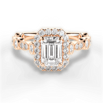 Irene Emerald Cut Lab Grown Diamond 18Kt Rose Gold Engagement Ring