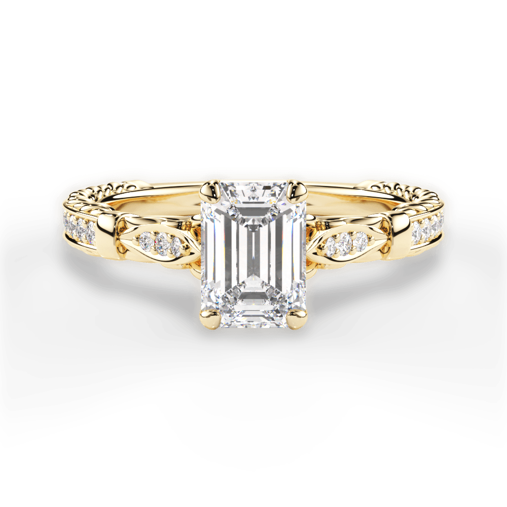 Gabriela Emerald Cut Lab Grown Diamond 18Kt Yellow Gold Engagement Ring