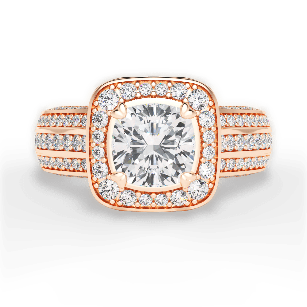 Madison Cushion Cut Lab Grown Diamond 18Kt Rose Gold Engagement Ring