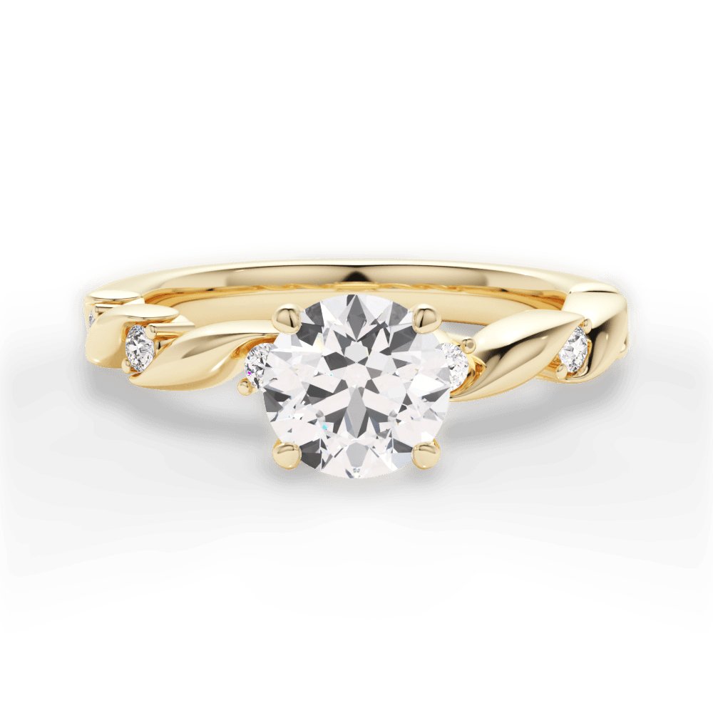 Emma Round Cut Lab Grown Diamond 18Kt Yellow Gold Engagement Ring