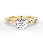 Emma Round Cut Lab Grown Diamond 18Kt Yellow Gold Engagement Ring