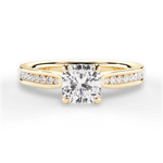 Katelyn Cushion Cut Lab Grown Diamond 18Kt Yellow Gold Engagement Ring