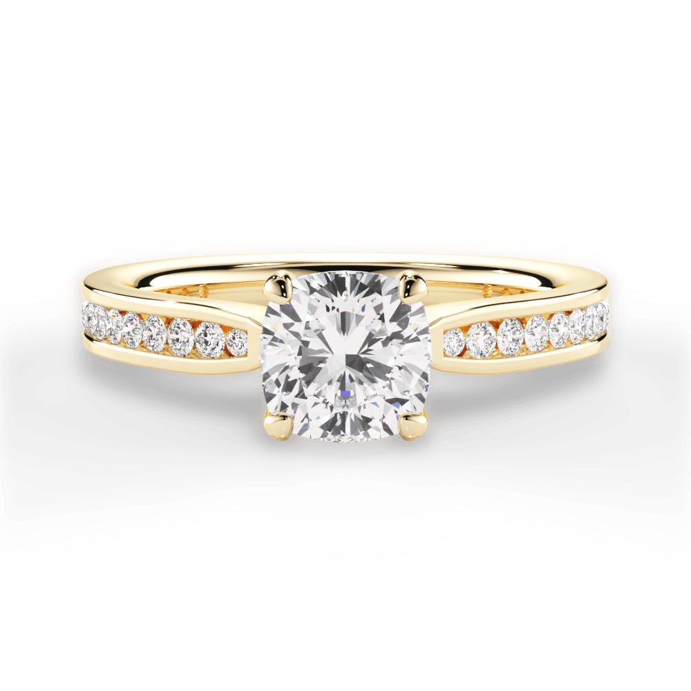 Katelyn Cushion Cut Lab Grown Diamond 18Kt Yellow Gold Engagement Ring