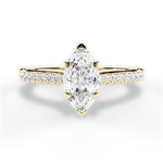 Frances Marquise Cut Lab Grown Diamond 18Kt Yellow Gold Engagement Ring