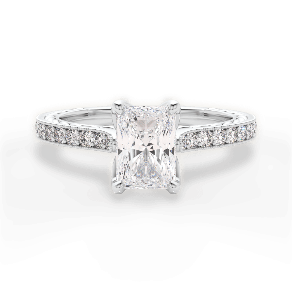 Gilda Radiant Cut Lab Grown Diamond 18Kt White Gold Engagement Ring